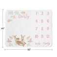 thumbnail image 4 of Sweet Jojo Designs Deer Floral Pink Mint and White Fleece Milestone Baby Blanket 3 Piece Set, 4 of 6