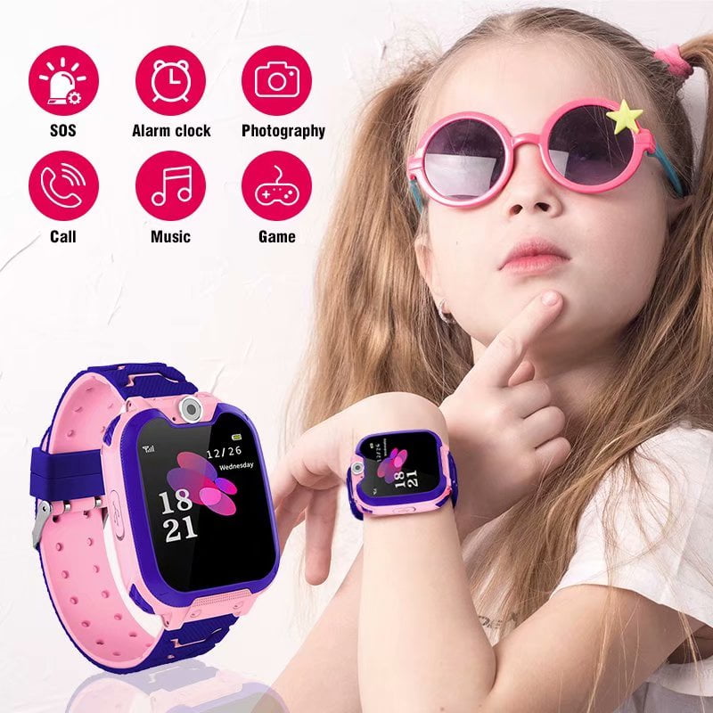 Victsing Kids Smartwatch Phone Game Watches Touch Screen Camera Watch With Sos Call For Boys Girls Children Gifts Pink Pink