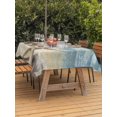 thumbnail image 4 of 60x102 Inch Outdoor Tablecloth with Umbrella Hole Zipper Rectangle Blue Beige Coastal Beach Rectangular Tablecloths Outside Waterproof Summer Ocean Wave Starfish Patio Table Cover for Picnic Party, 4 of 8