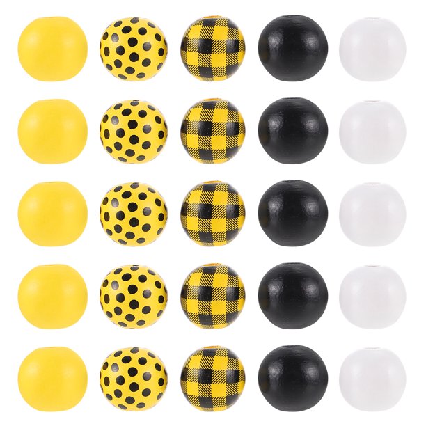 EeaseMX 150 cuentas de madera con un patrón delicado y encantador, accesorio para manualidades.