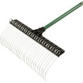 thumbnail image 2 of Green Rake 55-inch Lightweight Fiberglass Handle, 21-inch Head, Durable Steel Tines for Gardening, De-Thatching or Professional Landscaping, 2 of 18