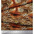 thumbnail image 3 of Soimoi Orange Moss Georgette Fabric Leopard & Tiger Animal Skin Print Fabric by Yard 44 Inch Wide, 3 of 3