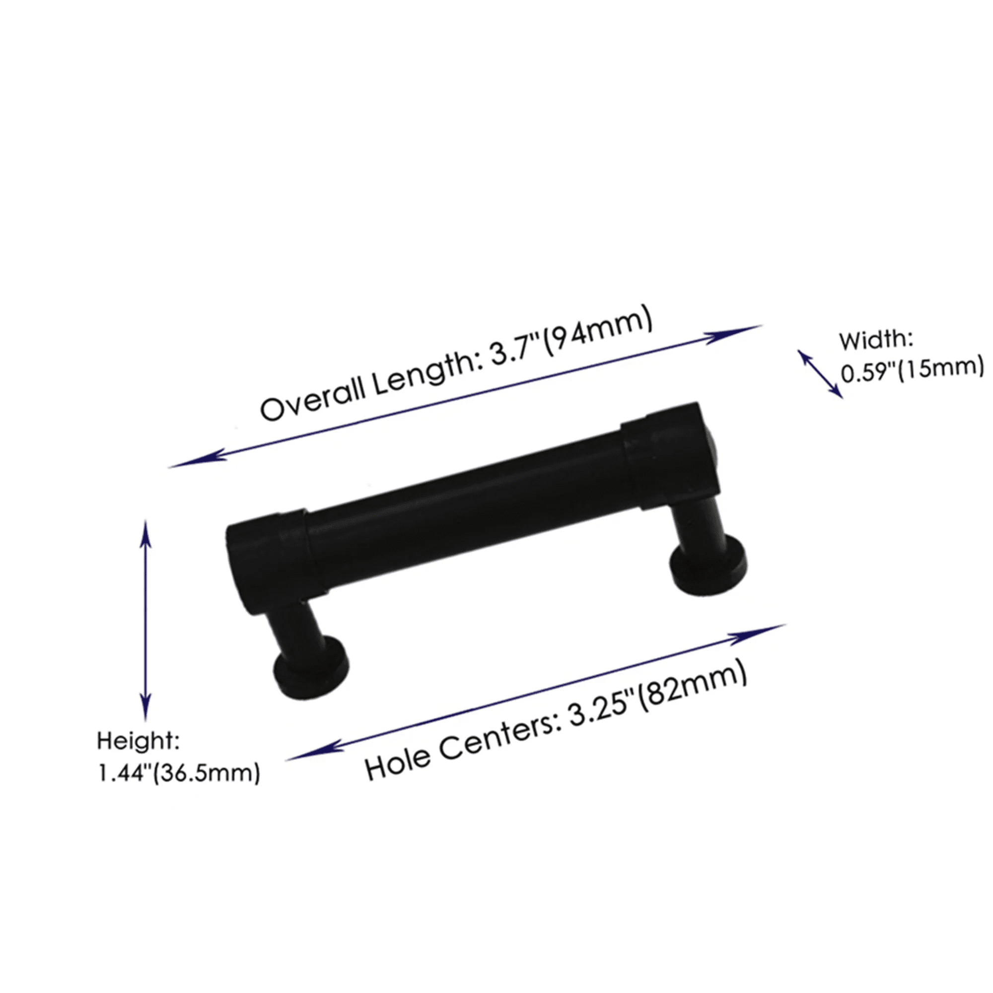 Fitviso 25 Pack 3.25 inch Center to Center Matte Black Cabinet Pulls Kitchen Cabinet Handles