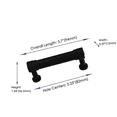 thumbnail image 2 of Fitviso 25 Pack 3.25 inch Center to Center Matte Black Cabinet Pulls Kitchen Cabinet Handles, 2 of 9