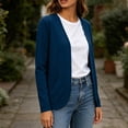 thumbnail image 6 of Admvng Cardigan for Women Open Front Lightweight V Neck Pocket Curved Hem Soft Layering Shrug Sweater, 6 of 8