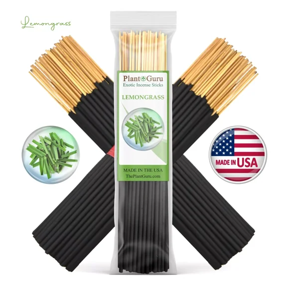 Lemongrass Incense Sticks 7" Bulk - 1 Bundle 85 to 100 Sticks - Smooth and Clean Long Burn Time, 30 to 45 Minutes.