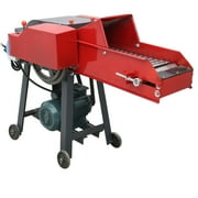 4-blade Hay Cutter Chaffcutter Grass Cutter Rod Cutting Machine with Conveyor Belt 500-1000kg/h 220V