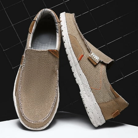 

Men‘s Canvas Loafer Shoes Breathable Lightweight Casual Slip On Shoes