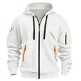 thumbnail image 1 of pstuiky camisa de manga larga para hombre, Chaqueta tipo cárdigan con capucha y cremallera de manga larga de color liso para hombre salir tops xl, 1 of 2