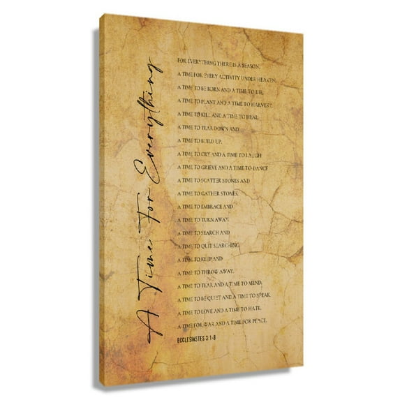 Bible Verse Wall Art Ecclesiastes 3 1-8 Wall Art Artwork Painting Pictures For Dinner Room Canvas Pics For Bedroom Framed 24×36 in