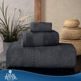 thumbnail image 3 of Dan River 3 Piece Towel Set Soft Quick Drying Cotton Bath Towel For Gym, Spa and Bathroom -Charcoal, 3 of 11