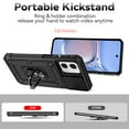 thumbnail image 5 of Case for Motorola Moto G Play 4G 2024 with Camera Lens Sliding Cover, Heavy Duty Rugged Ring Stand Case, Military Grade Protection Magnetic Car Mount Shockproof Case for Moto G Play 4G 2024, Black, 5 of 8