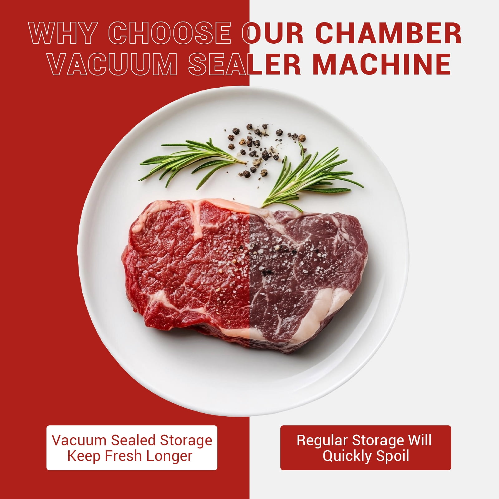 11.5" Heavy-Duty Chamber Vacuum Sealer Machine, High-Performance Food Vacuum Sealer with Marinades Function, Ideal for Home and Commercial Food Preservation, Professional Meat Saver Vacuum Sealer