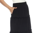 thumbnail image 5 of White Mark Women’s Soft Tiered Maxi Skirt, 5 of 6