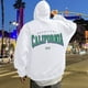 thumbnail image 1 of MHFRRA Sudadera con Capucha y Estampado de Letras, Informal, con Bolsillo Frontal, Ropa de Calle Cómoda para Uso Diario Blanco, 1 of 5