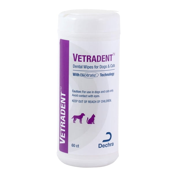 Toallitas dentales Vetradent 60 unidades para perros y gatos