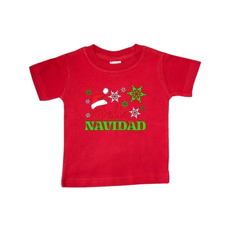 

Inktastic Feliz Navidad with Santa Hat and Green Snowflakes Gift Baby Boy or Baby Girl T-Shirt