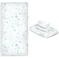 thumbnail image 6 of Coolnut 3 PCS Towel Light Blue Snowflakes Cotton Bath Towel Set (1 Bath Towel, 1 Hand Towel, 1 Washcloth) for Bathroom, Super Soft and Quick Dry Towels, 6 of 6