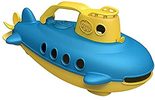 Bath Toy with Spinning Rear Propeller BPA Free Submarine in Yellow & Blue Safe Toys for Toddlers Phthalate Free Babies