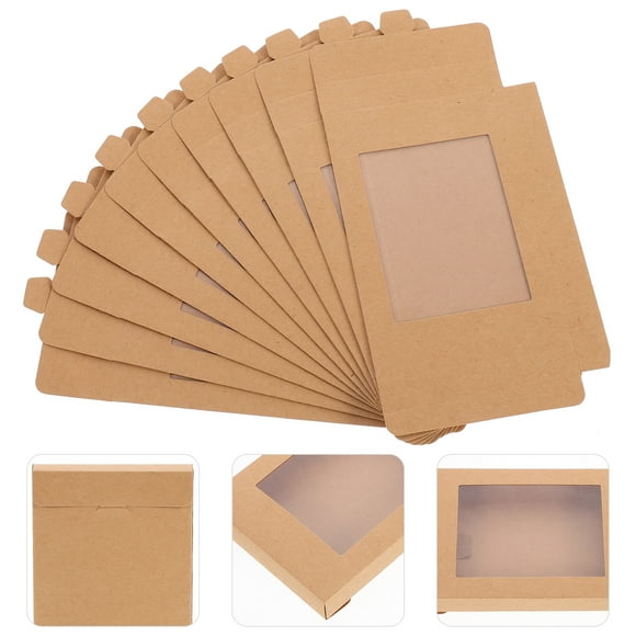 Paper Gift Box 10Pcs Durable Safe Retro Kraft Paper Boxes Party Candy Boxes Gifts Storage Boxes Packing Boxes