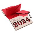 thumbnail image 5 of Wood Graduation Card Holder for Organize Red Color Wooden Construction 2024 Theme, 5 of 5