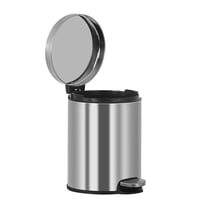 Stainless Steel Trash Can 6 Liter, Step Pedal Bathroom Garbage Can - Small Round Wastebasket with Removable Inner Bucket for Home, Office, Dorm