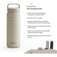 thumbnail image 2 of GrandTies 2 Lids Sports Stainless Steel Water Bottles - Ivory, 2 of 9