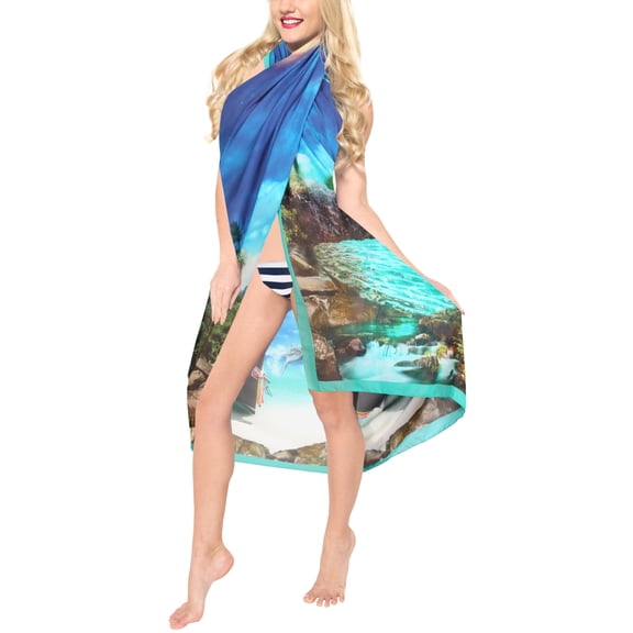 HAPPY BAY Women's Beachwear Summer Beach Wrap Bikini Wraps Swimwear Swim Cover up Skirt Swimsuit Sarong Coverups for Women One Size Arctic, Beach