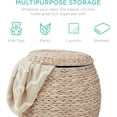 thumbnail image 5 of CZMJY Vintage Multipurpose Hyacinth Storage Basket, Plant Décor, Handwoven Organizer Tote for Bedroom, Living Room, Bathroom, w/Lid - Transparent White, 5 of 8