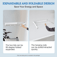 thumbnail image 6 of Aiqidi Wall Mounted Drying Rack ABS Folding Laundry Drying Rods w/4 Movable Hooks Space Saver for Bathrooms Laundry Room, 6 of 13