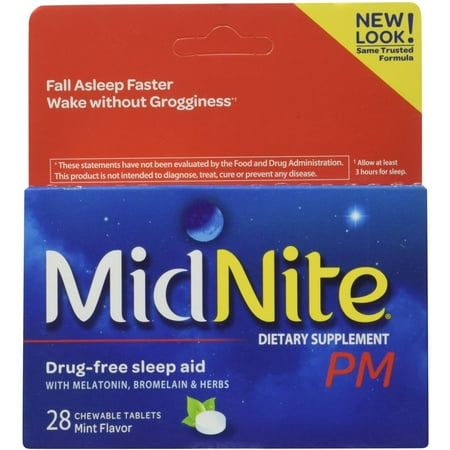 - MidNite Pm Sleep Aid Chewable Tablets 28 ea (Pack of 3)