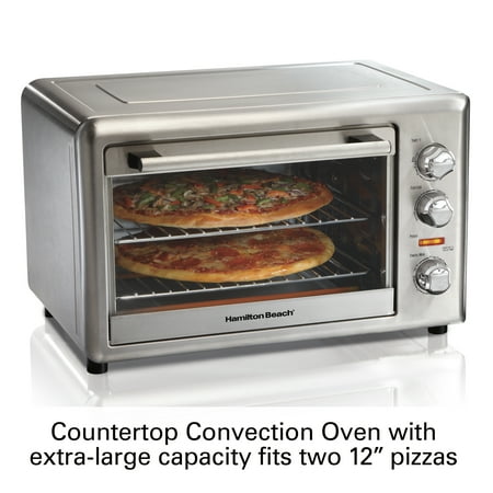 Hamilton Beach Countertop Oven with Convection and Rotisserie, Baking, Broil, Extra Large Capacity, Stainless Steel, 31103