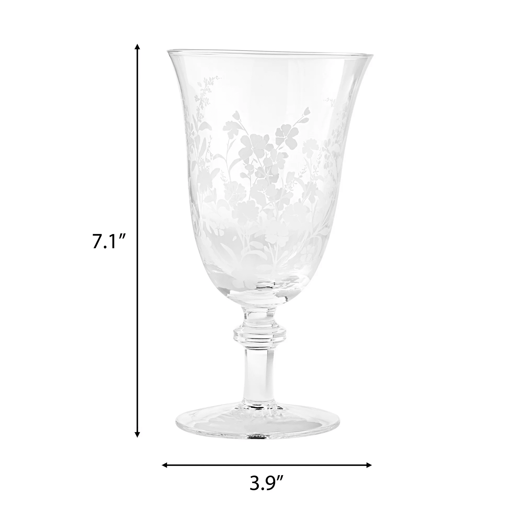 The Pioneer Woman Daisy Glass 14-Ounce Goblet, Clear, Set of 4