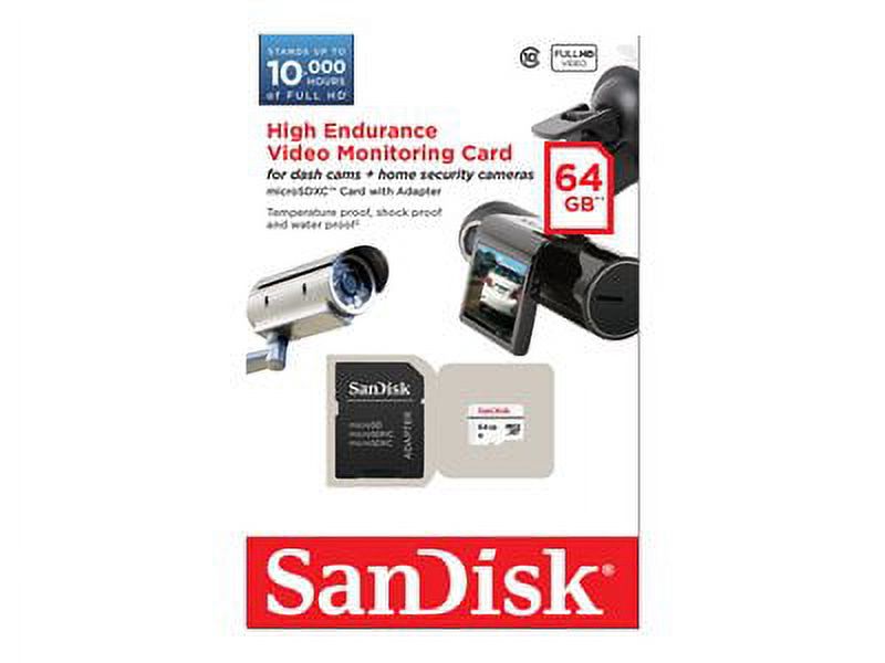 SanDisk 64GB microSDXC High Endurance Video Monitoring Card with Adapter - C10, Full HD, Micro SD Card - SDSDQQ-064G-G46A - image 3 of 8