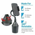 thumbnail image 4 of Adjustable Cup Holder Phone Mount, 360-Degree Rotatable Car Phone Holder, 4 of 7