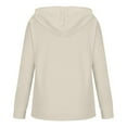thumbnail image 6 of Flash picks! Turilly Women's Casual Hoodies Fall Solid Long Sleeve Sweatshirt Button Down Drawstring Pullover Top Blouse with Pocket, 6 of 8