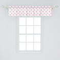 thumbnail image 2 of Ambesonne Cartoon Window Valance, Hearts and Whales Love Art, 54" X 12", White and Pink, 2 of 3