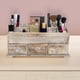 thumbnail image 4 of 3 cajones - Caja de almacenamiento de cosméticos de madera para el almacenamiento ordenado y organizado de herramientas de maquillaje, pequeños accesorios en el hogar y la oficina Tocadores y encimera de baño (rústico) Vhermosa CZMR-ST6, 4 of 7