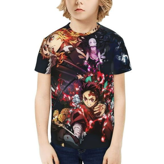 Demon Slayer: Kimetsu No Yaiba Kids T-Shirt 3d Printed Graphic T-Shirts Boys And Girls Short Sleeve Shirts For Youth Kids X-Small