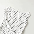 thumbnail image 5 of Kiijoy Girls Polka Dot One Shoulder T-Shirt Short Sleeve Ruched Tshirt, White, 8-9 Years, 5 of 6