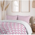 thumbnail image 5 of Ambesonne Cartoon Duvet Cover Sets, Cartoon Pink Toned Art, 2-Queen, Pale Pink White, 5 of 6