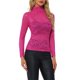 thumbnail image 4 of INSPIRAR CHIC Blusa de Encaje Floral Transparente de Manga Larga con Cuello Alto XL Fucsia, 4 of 6