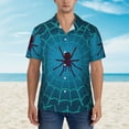 thumbnail image 2 of Fotbe Spider And Cobweb Camisa Hawaiana para Hombre Unisex – Camisa Casual de Verano con Botones de Manga Corta de Algodón y Lino,Small, 2 of 7