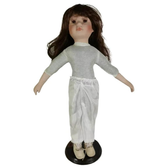 Muñeca de de 40 cm, hermosas figuras de pelo largo con soporte, juguete de colección C Zulema Muñeca victoriana de porcelana