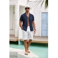thumbnail image 5 of COOFANDY Men Linen Shirts Casual Button Up Short Sleeve Shirts Wedding Beach Shirts, 5 of 10