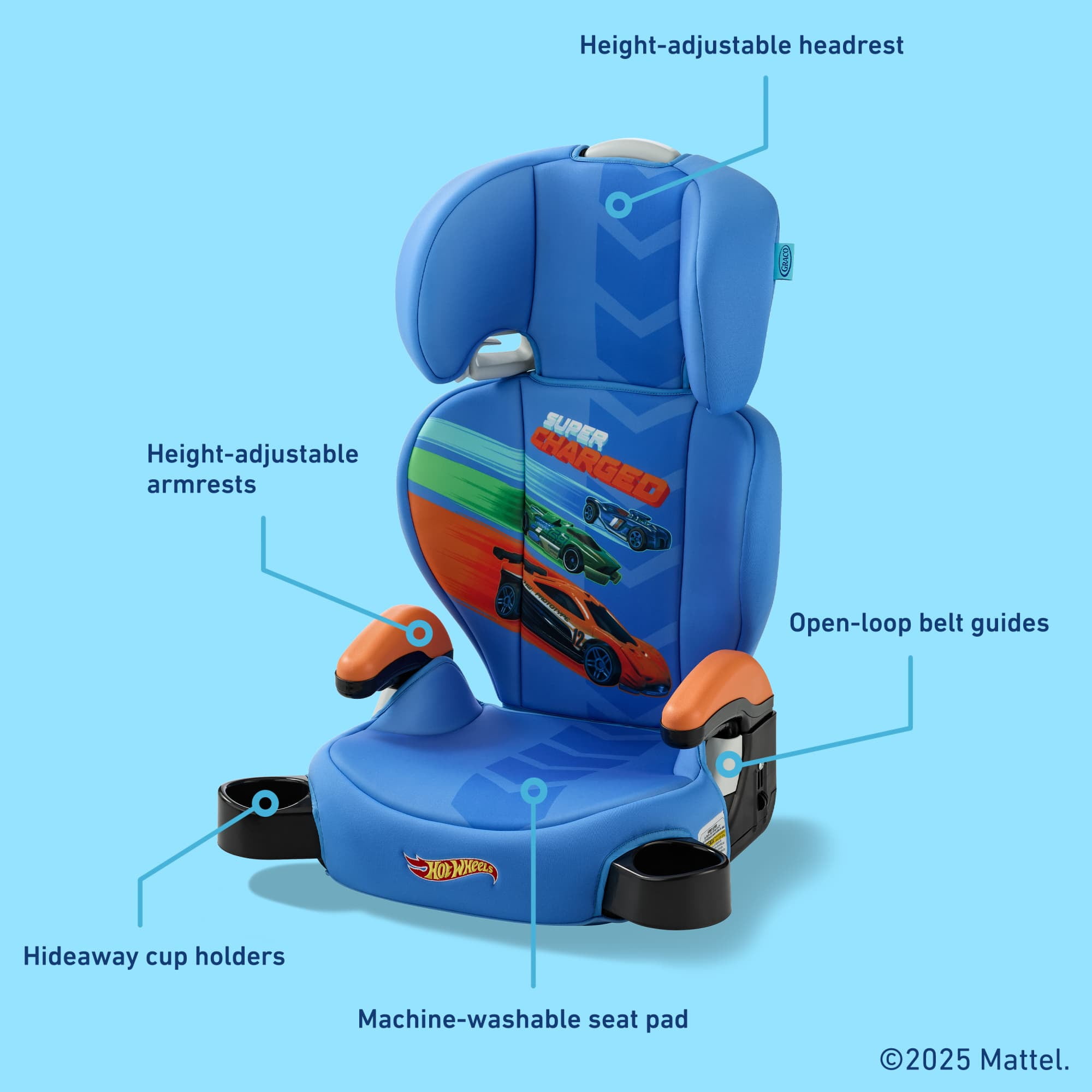 Graco Turbobooster 2.0 Highback Booster Seat, Hot Wheels