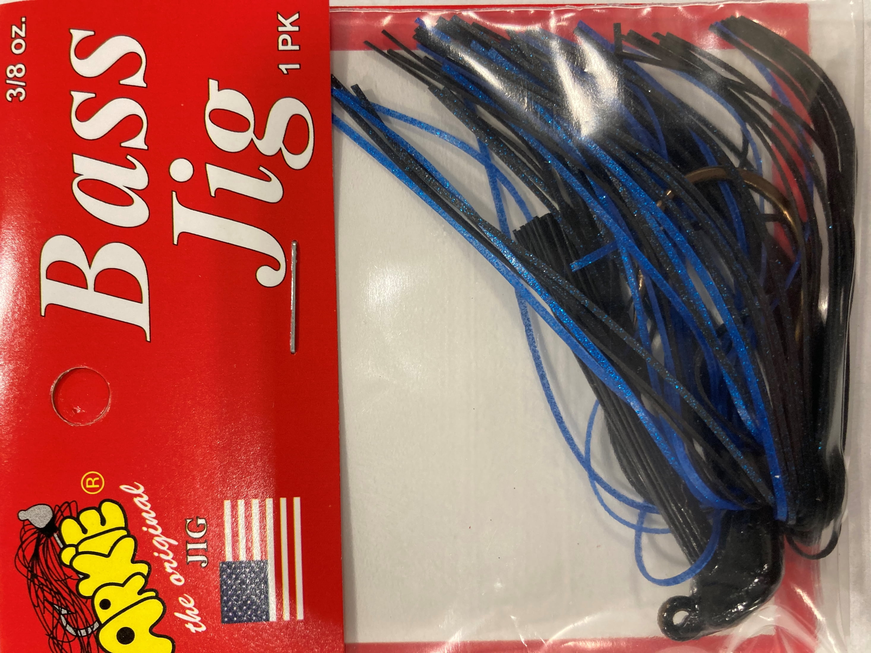 Arkie Lures Rattle Band Bass Jig, Size 3/8 oz.,Color Black/Blue
