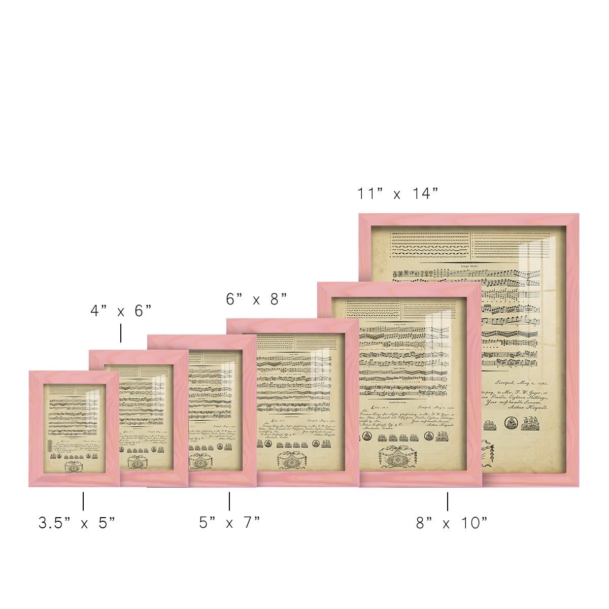 Deckled Encyclopediae V (AS) -Framed Print w/glass-Sunset Pink