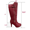 thumbnail image 2 of Bottes à Talons Hauts à Fermeture Éclair à Bout Rond Décontractées pour Femmes Dames Mode (Rouge, 8), 2 of 5