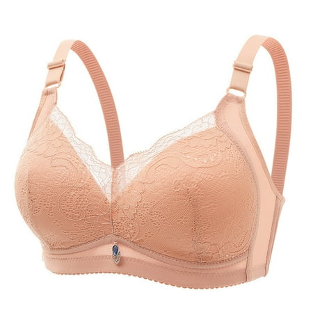 

Sokhug Women s Plus Size Bra Casual Lace Shaping Cup Plus Size Extra-Elastic Wirefree Underwear